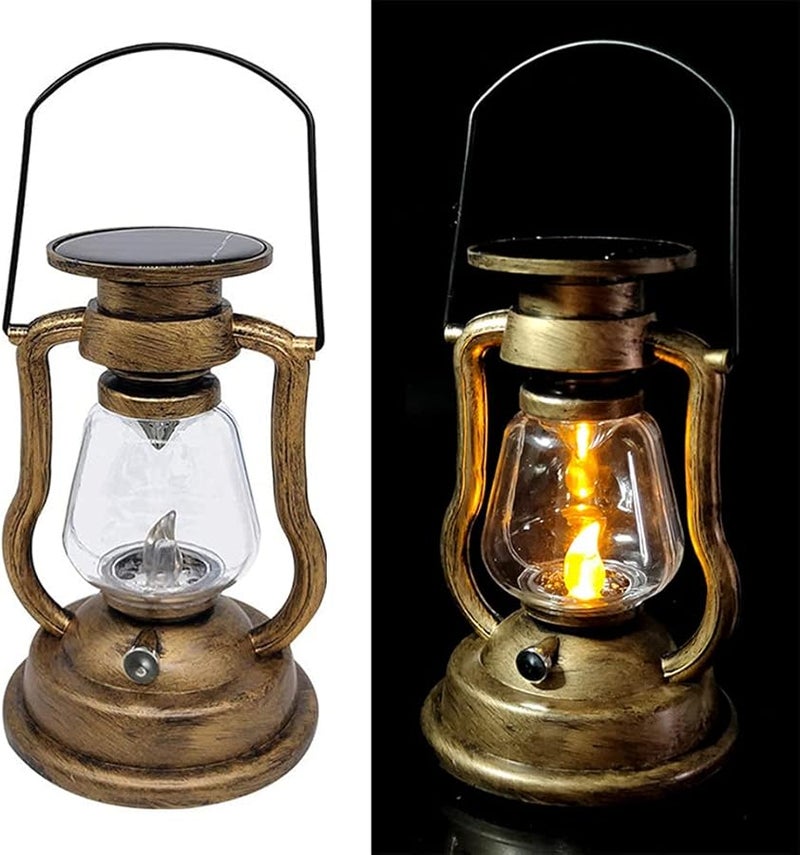 مصباح زيت معلق يعمل بالطاقة الشمسية مقاوم للمطر للحديقة والشجرة والطاولة، لون أ - Image 5